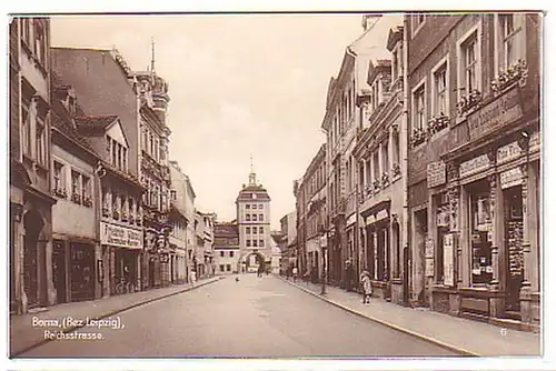 14562 Ak Borna Bez.Leipzig Reichsstraße um 1930