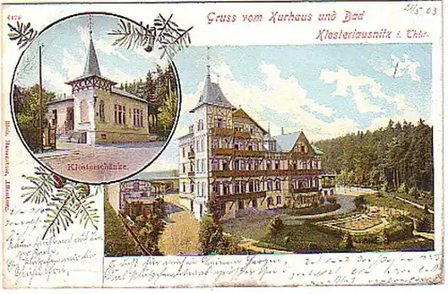 14550 Ak Salutation du Kurhaus Bad Klosterlausnitz 1903