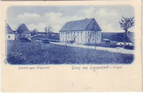 14547 Ak Gruss aus Georgenfeld Erzgeb. Gasthof um 1910