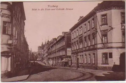 14542 Ak Freiberg Post- &amp; Erbische Strasse vers 1920