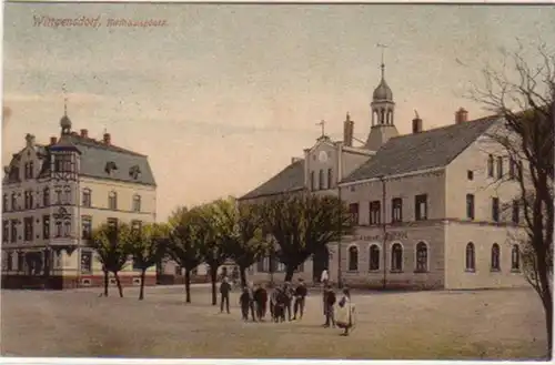 14539 Ak Wittgensdorf Rathausplatz 1910