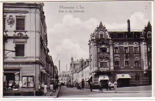 14520 Ak Meerane Blick in die Poststraße 1937