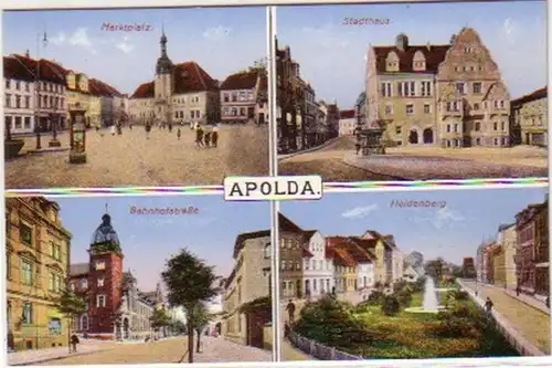 14511 Multi-image Apolda Marktplatz Bahnhofstr. vers 1920