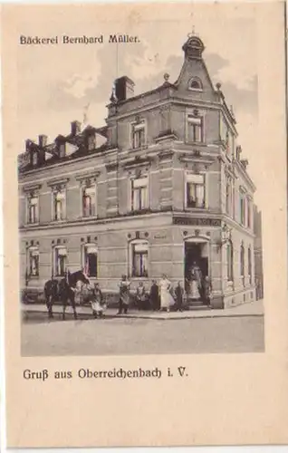 14510 Ak Oberigenbach i.V. Boulangerie Müller vers 1910