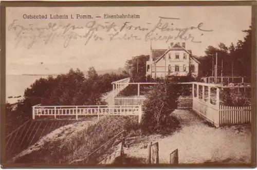 14489 Ak Ostseebad Lubmin i. Pomm. Eisenbahnheim um1925