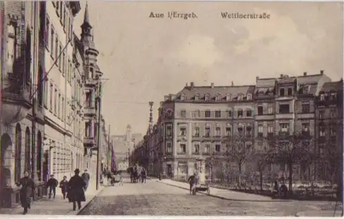 14460 Ak Aue im Erzgeb. Wettinerstrasse 1925