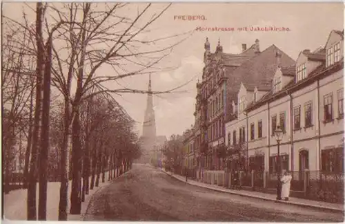 14458 Ak Freiberg Hornstraße et l'église Jacques vers 1920