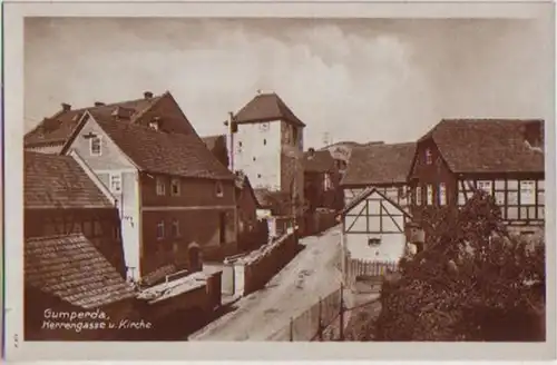 14445 Ak Gumperda Herrengasse und Kirche um 1930