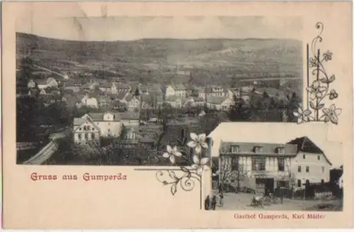 14443 Ak Gruß aus Gumperda Gasthof um 1900