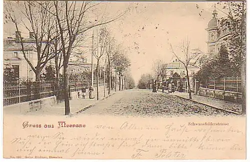 1442 Ak Meerane in Sa. Schwanefelder Strasse 1900
