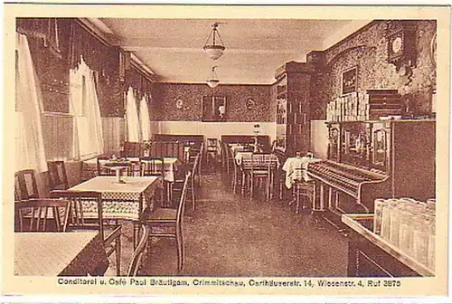 14407 Ak Crimmitschau Conditorei & Cafe'um 1920