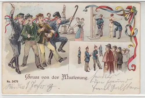 14393 militaire humour Ak salutation du modèle 1902