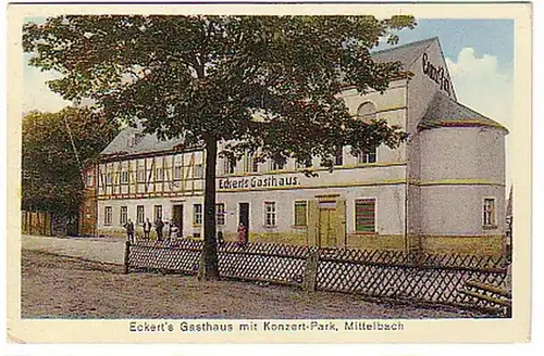 14357 Ak Mittelbach Eckert's Gasthaus mit Konzert Park