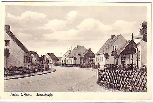 14345 Ak Tutow dans Pommern Saarstrasse vers 1930