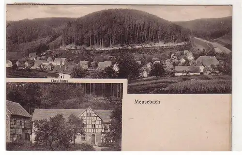 14340 Mehrbild Ak Meusebach Gasthaus und Totalansicht 1913