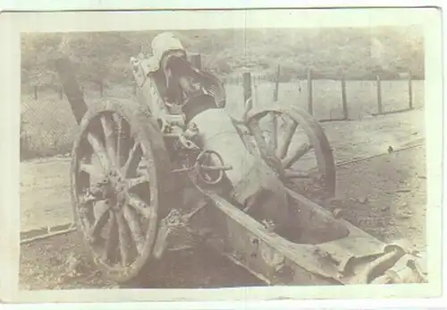 14336 Foto Ak explodierdes Geschütz 1.Weltkrieg um 1915
