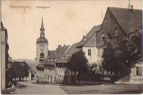 14291 Ak Scheibenberg Kirchgasse 1909