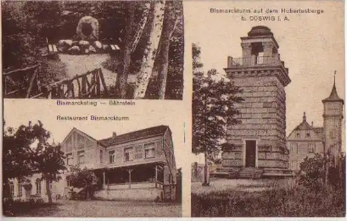 14284 Ak Restaurant Bismarkkturm à Coswig 1920