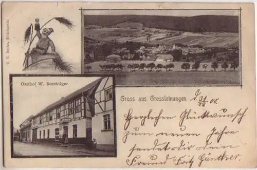 14257 Mehrbild Ak Gruß aus Grossleinungen Gasthof 1900