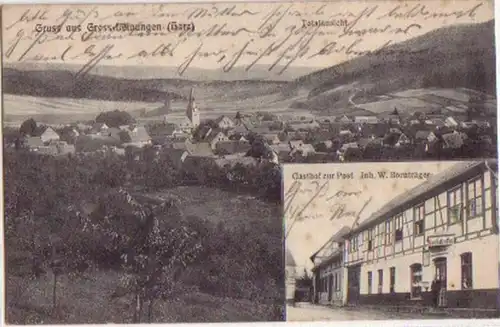 14256 Salutation multi-image Ak en Grandes lignes auberge 1911