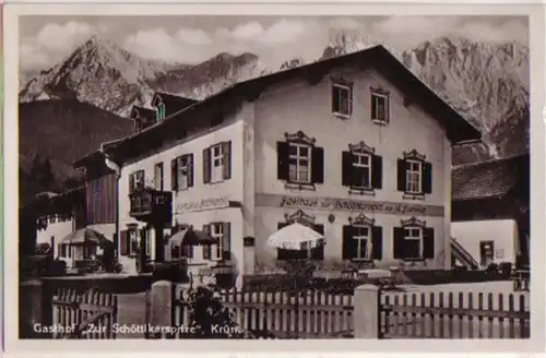 14232 Ak Krün Gasthof "Zur Schöttlkarspitze" 1935