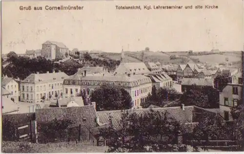 14218 Ak Gruß aus Cornelimünster Totalansicht 1917