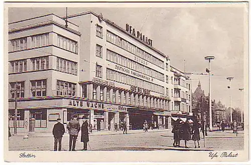 14213 Ak Stettin Kino und Cafe' UFA Palast 1932