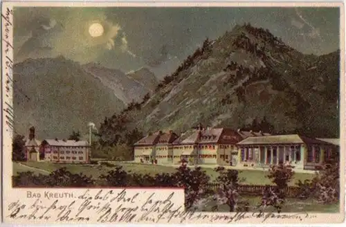 14198 Carte de clair de lune Bad Kreuth Bayern 1900