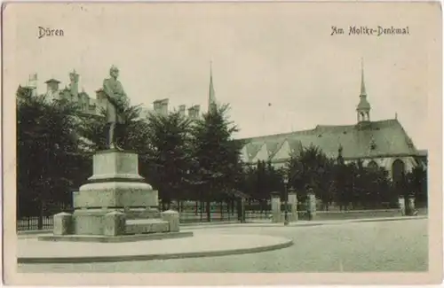 14193 Feldpost Ak Düren am Moltke Denkmal 1915