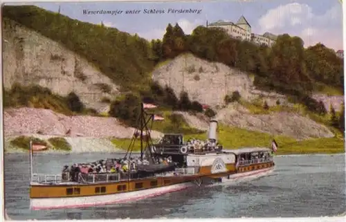 14189 Ak Weservamper sous le château de Fürstenberg vers 1930