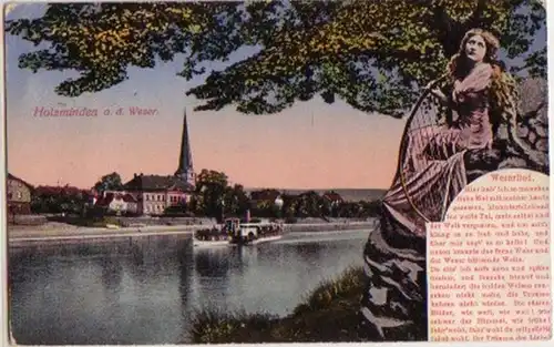14174 Ak Minden en bois sur la Weser Wezerlied 1918