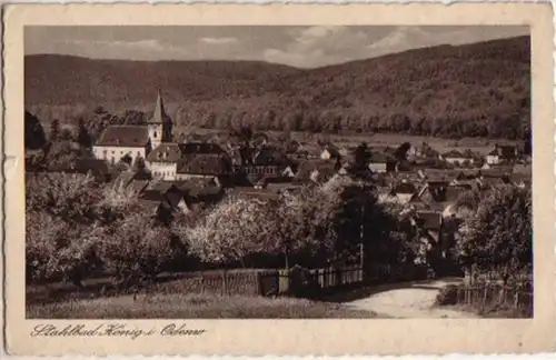 14167 Ak Stahlbad König im Odenwald 1938