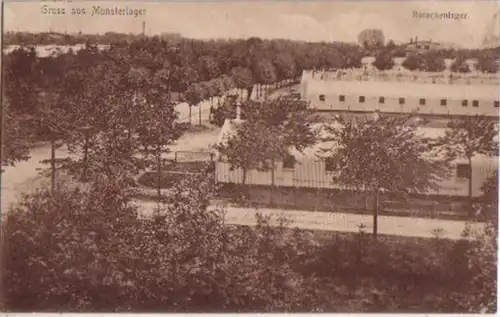 14164 Ak Salutation de la réserve de Munster de Barackenlager 1912
