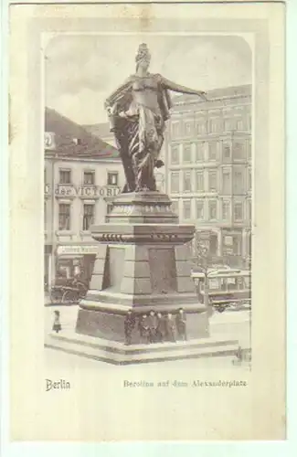 14148 Ak Berlin Alexanderplatz Statue Berolina 1906