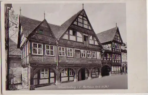 14138 Ak Schwalenberg i.L. Rathaus um 1940