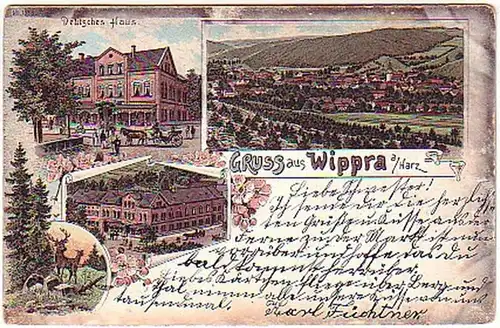 14130 Ak Lithographie Gruss de Wippra sur la résine 1899