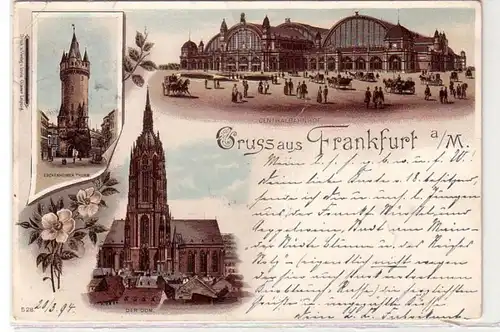 14121 Ak Lithographie Gruss de Francfort a.M. 1894