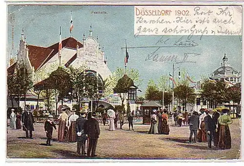 14110 Ak Düsseldorfer Ausstellung Festhalle 1902