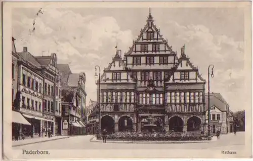 14104 Poste de terrain Ak Paderborn Hôtel de ville 1915