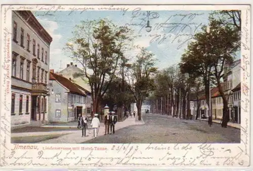 14100 Ak Ilmenau Lindenstraße mit Hotel Tanne 1903