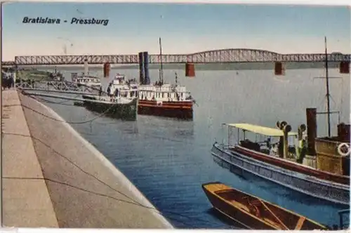 14097 Ak Bratislava Pressburg Donauhafen um 1930