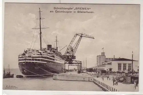 14093 Ak Bremerhaven Schnelldampfer "Bremen" um 1920