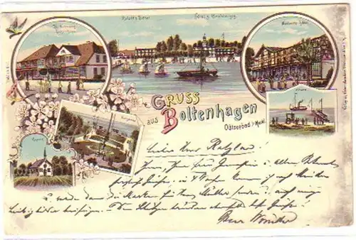 14084 Ak Lithographie Gruss aus Boltenhagen 1899