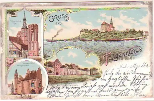 14077 Ak Lithographie Greuss de Tangermünde 1902