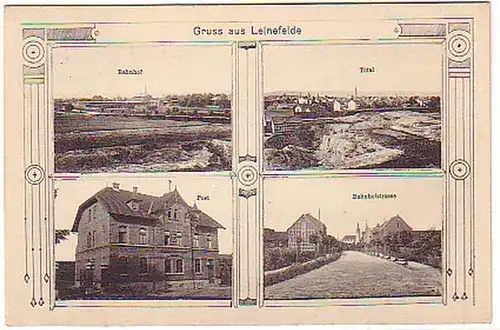 14040 Mehrbild Ak  Gruß aus Leinefelde Bahnhof usw.1912