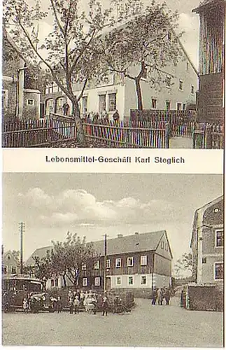 14020 Mehrbild Ak Hinterhermsdorf Lebensmittel Geschäft