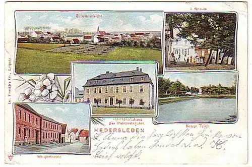 14014 Multi-image Ak Hedersleben école etc. 1905