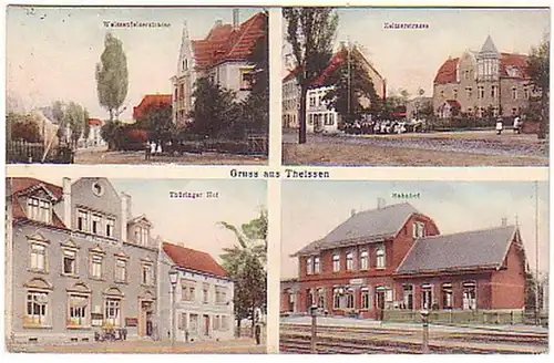 14013 Salutation multi-images Ak de Theisses Gare, etc 1914