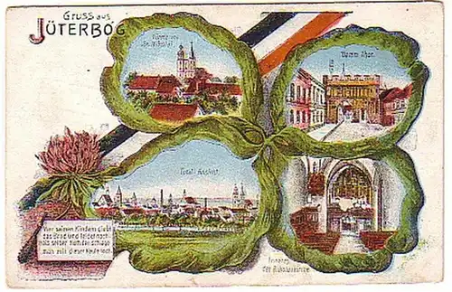 14010 Feldpost Ak Lithographie Gruß aus Jüterbog 1917