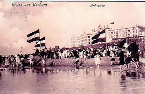 14008 Ak salutation de Borkum haute saison 1906